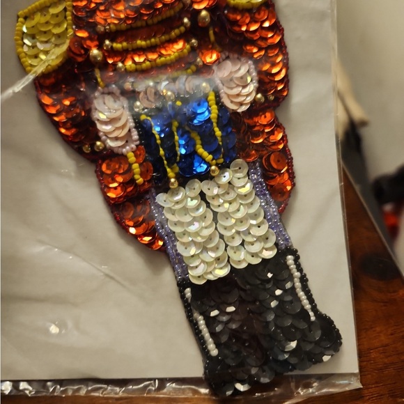 vintage Nutcracker sequin applique new in package 8.5" Tall sequins and beads - Picture 2 of 6